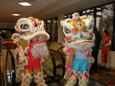 Lion dancers at CNY celebration